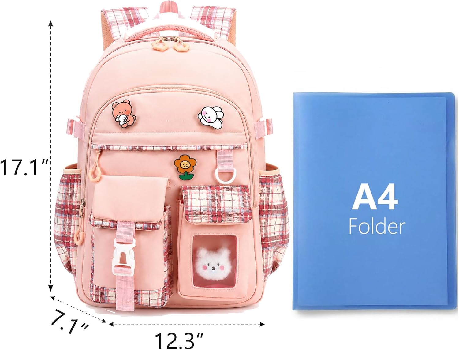 Cute Kids Backpack for Girls, Kawaii Teens School Bookbag image 4