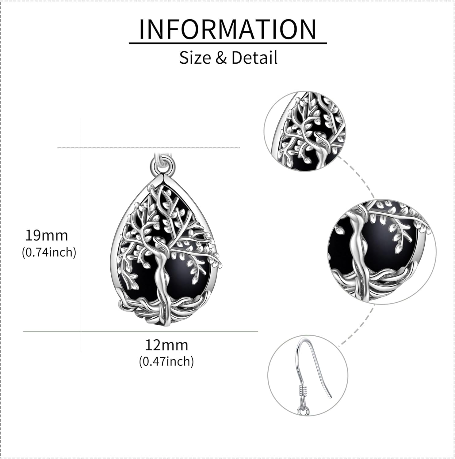 ONEFINITY Sterling Silver Tree of Life Dangle Drop Earrings for Women and Girls - Christmas Gifts - Image 4
