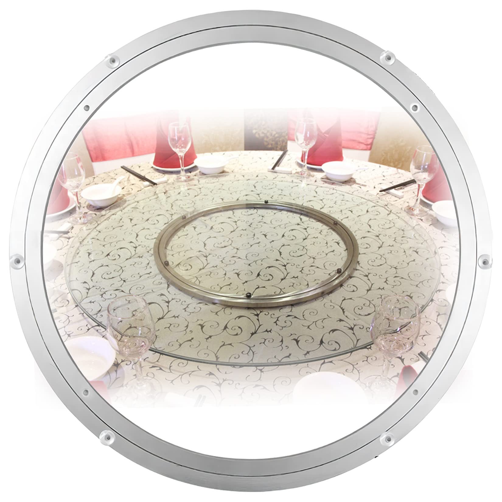 ApuaVireo&Co Aluminium Alloy Turntable Bearing， Lazy Susan Turntable Ball Bearing Aluminum 5-40 Inches Silver(40Cm)