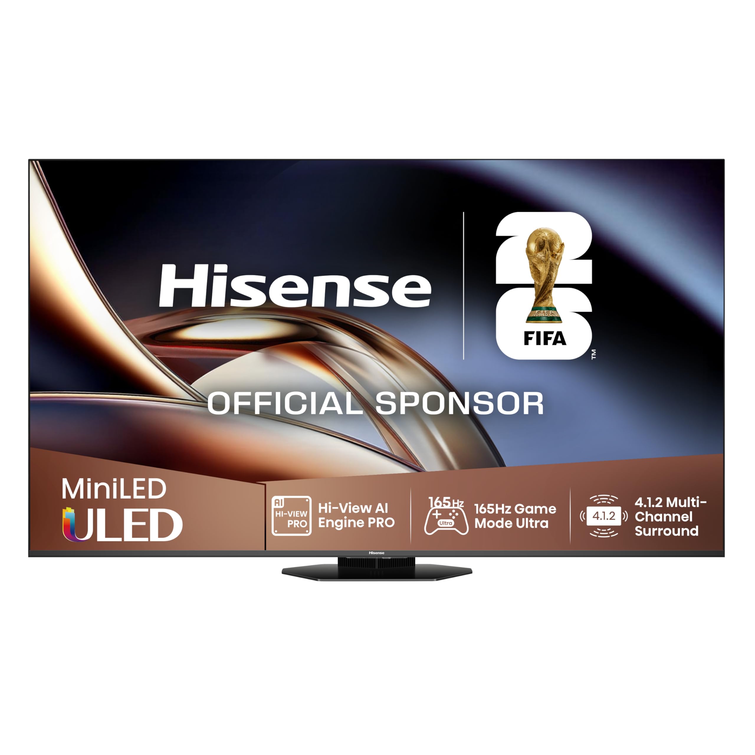 Hisense 55U8Q - Mini LED Pro Smart TV 55 Pulgadas, Procesador Hi-View IA Pro, 4.1.2 Sonido multicanal, Modo Juego Ultra 165Hz, Antireflejos Pro, Full Array Local Dimming, Dolby Vision IQ, Dolby Atmos