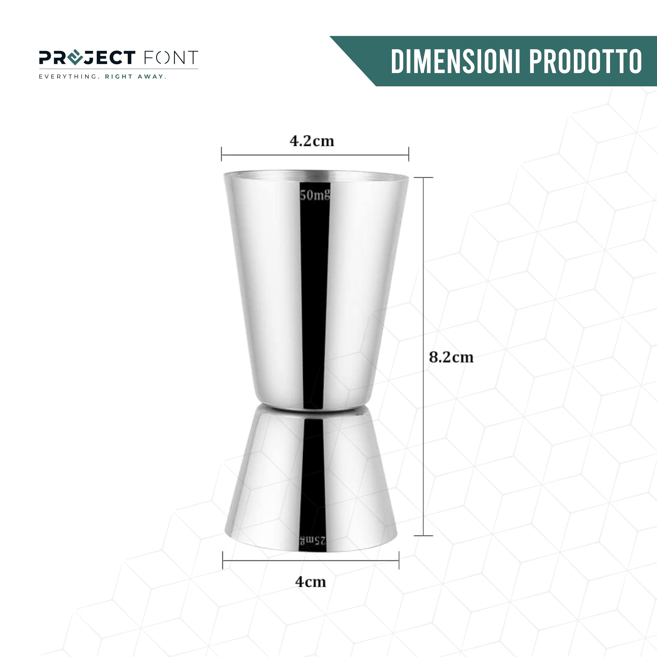 Operitacx Misurino in Acciaio Inox Argentato per Cucina