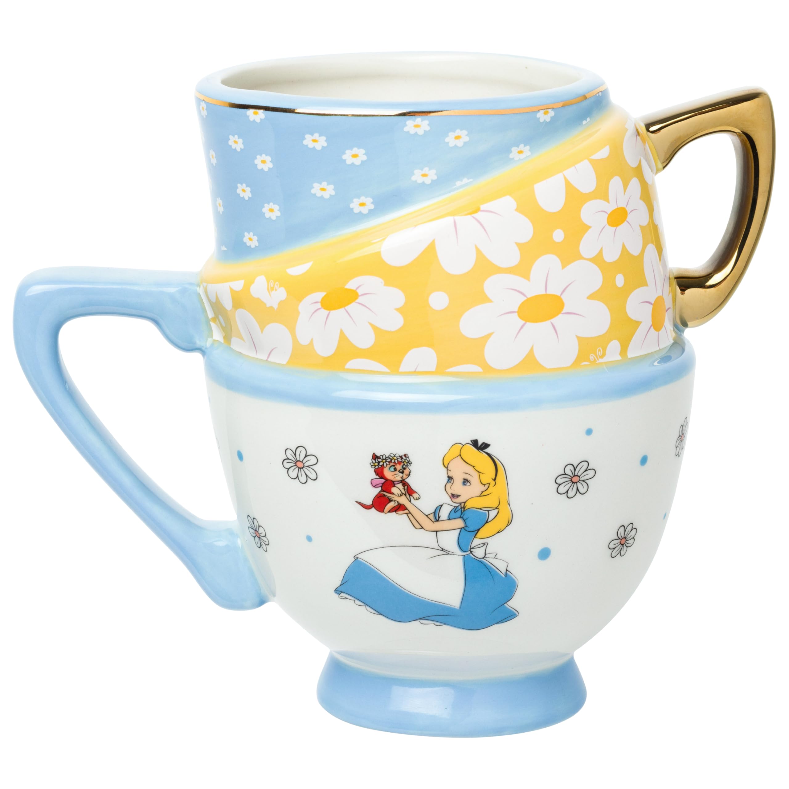 Silver Buffalo Disney Alice in Wonderland and Dinah, 3D Sculpted Mug, 20oz
