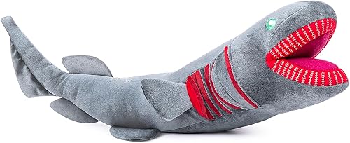Miniatura 4 de lilizzhoumax Peluche de tiburón con volantes, juguete de peluche de simulación gris oscuro de 20 pulgadas, almohada de regalo para niños y niñas,