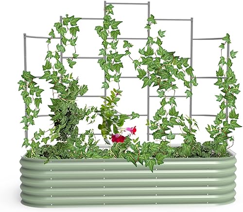 Vego garden Sistema modular de enrejado de pared, cinco secciones de 6.5 pies de largo para camas de jardín de 2.0 x 6.5 pies (6 en 1) o 3.5 x 6.5