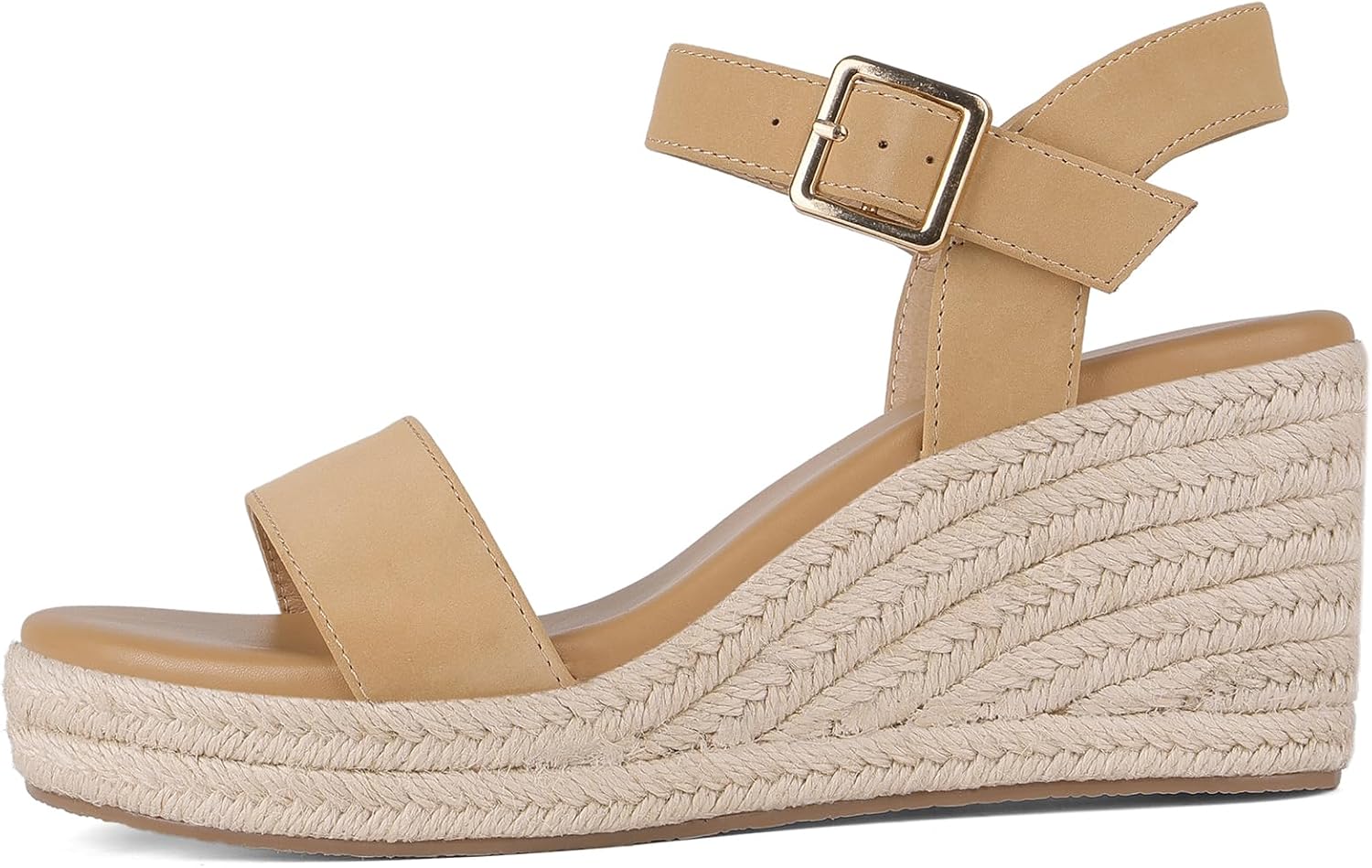 Oiamenne Wedge Sandals for Women Espadrilles Platform Sandals Ankle Strap Open Toe Beach Sandals Heels Summer Dress Shoes