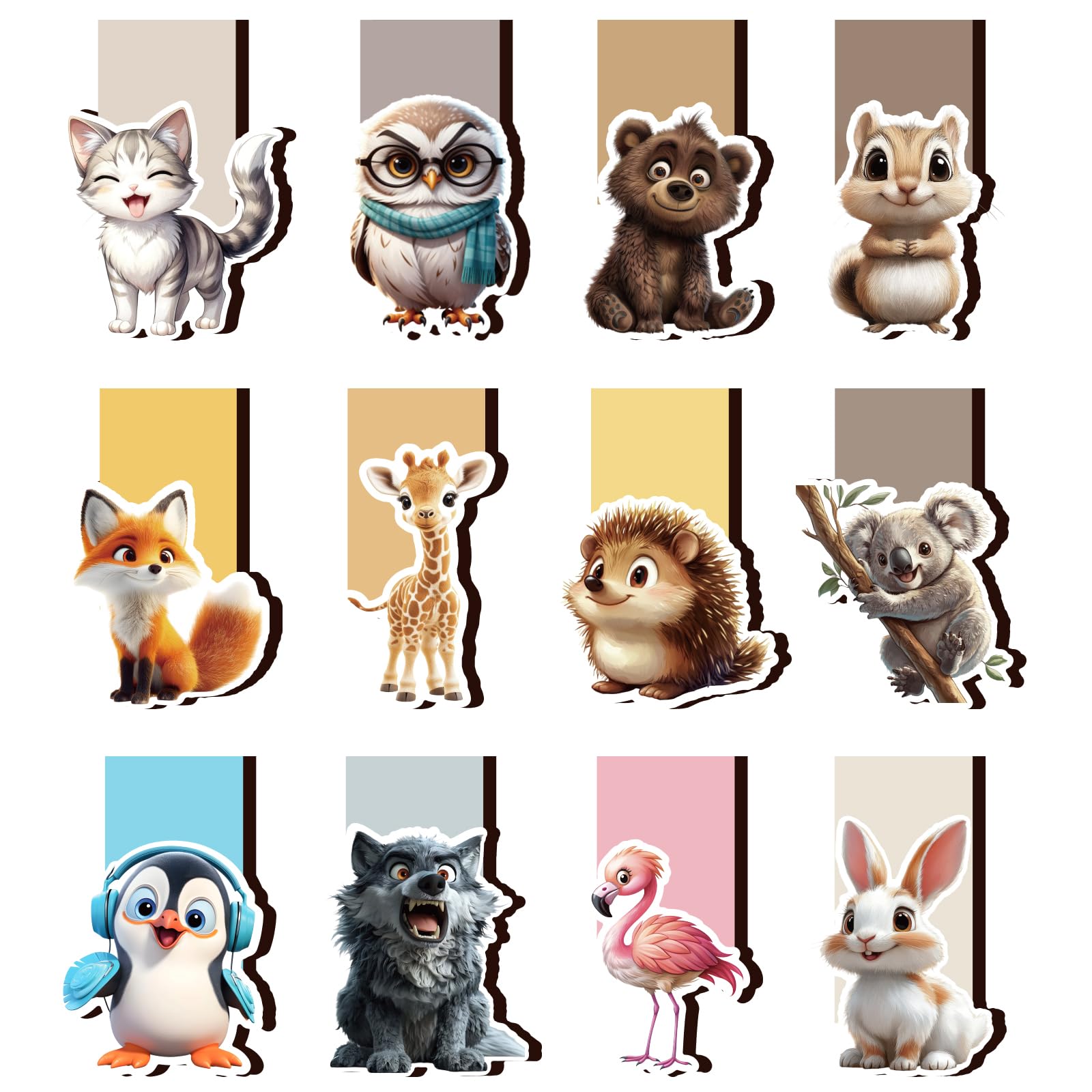 Thboxes 12 Pcs Magnetic Bookmark, Cute Animals Bookmarks Party Bag Fillers for Kids, Magnet Book Marks for Women, Assorted Magnetic Page Clips for Children Book Lovers Teachers Stationery Book Reading