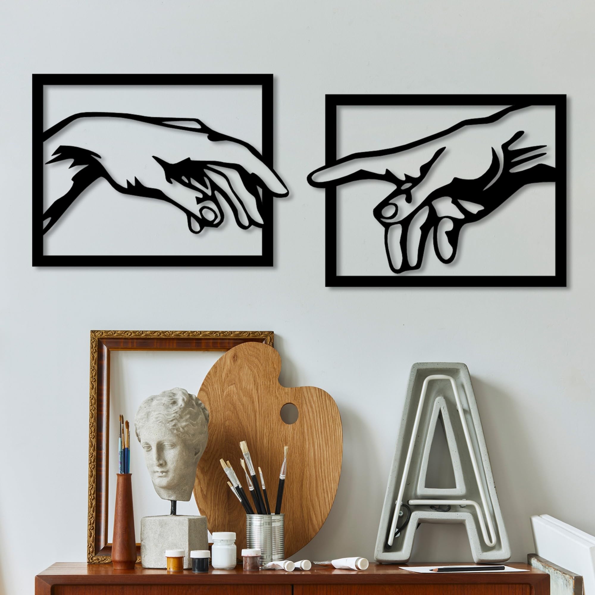 Accessoires muraux décoratifs en métal pour rompre la monotonie des grands murs blancs