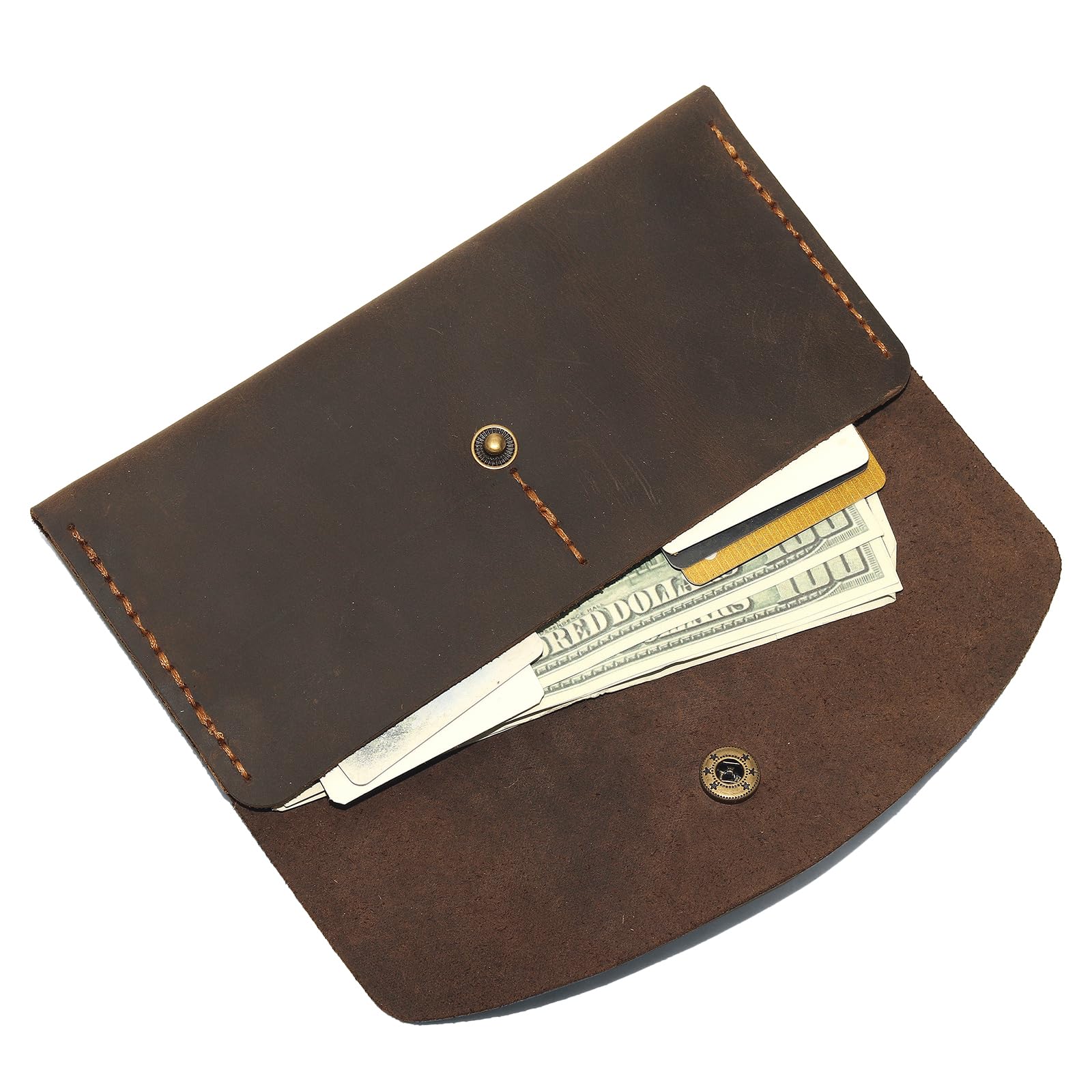 Handmade Crazy Horse Envelope Wallet