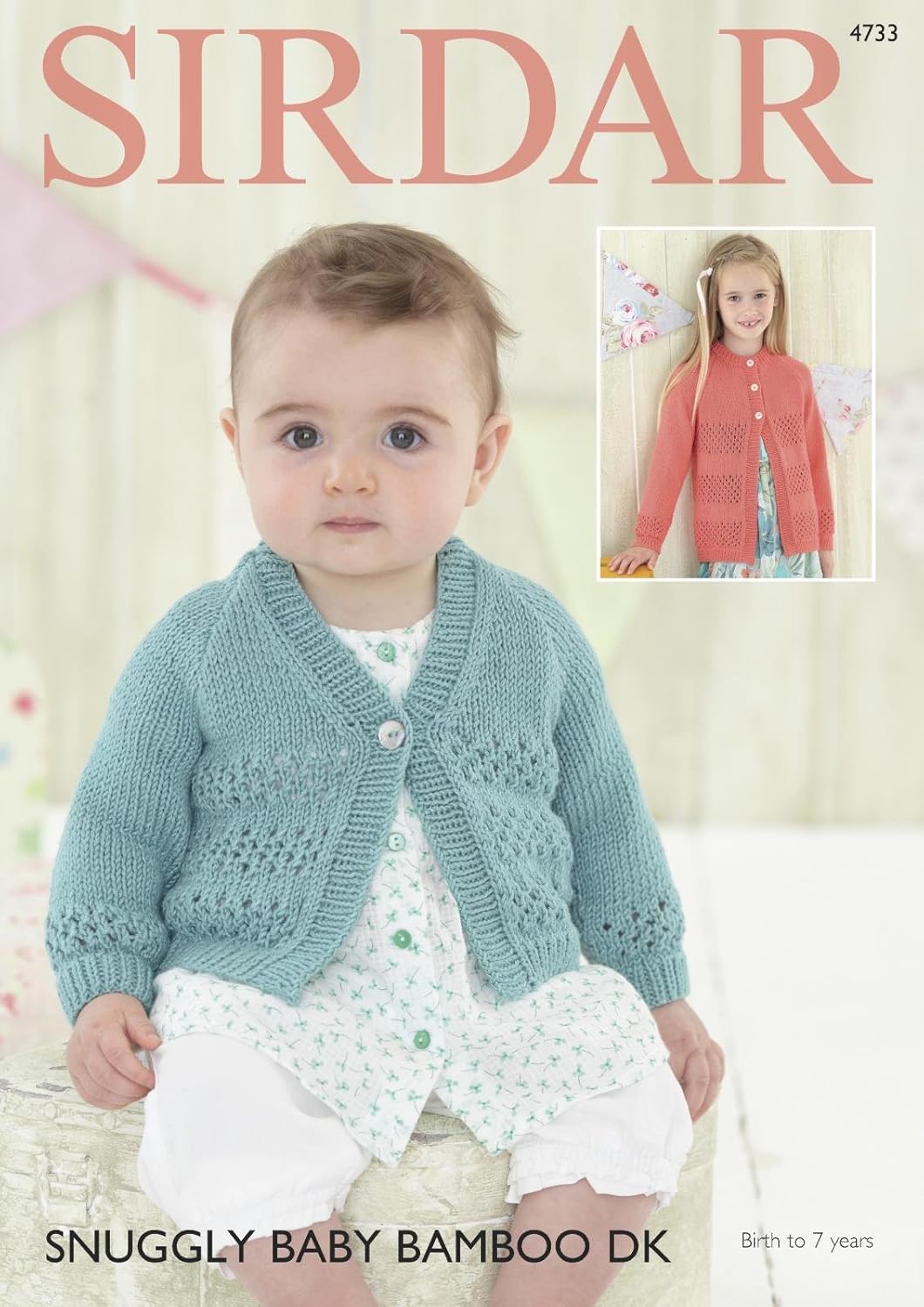 Sirdar Baby & Girls Cardigans Baby Bamboo Knitting Pattern 4733 DK