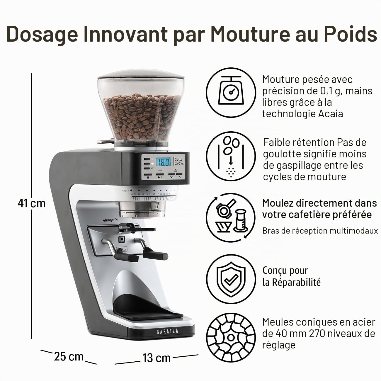 Baratza - Sette 270Wi 220-F - Moulin à café électrique - Noir