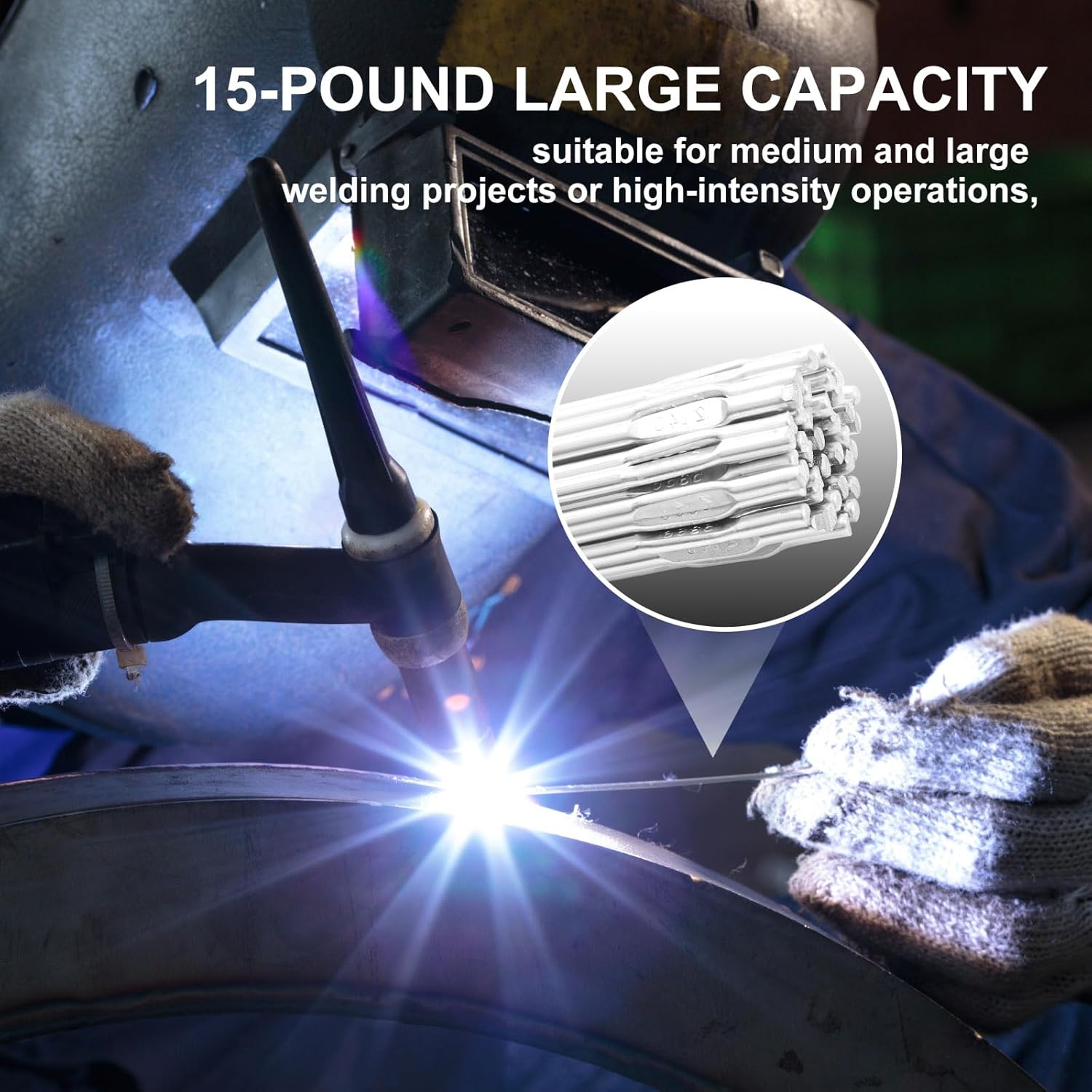 15 lb Aluminum Tig Welding Rods ER5356 1/8" x 39", Aluminum Welding Wire Filler Rod Tig Brazing Accessories, Low Splatter Corrosion Resistance