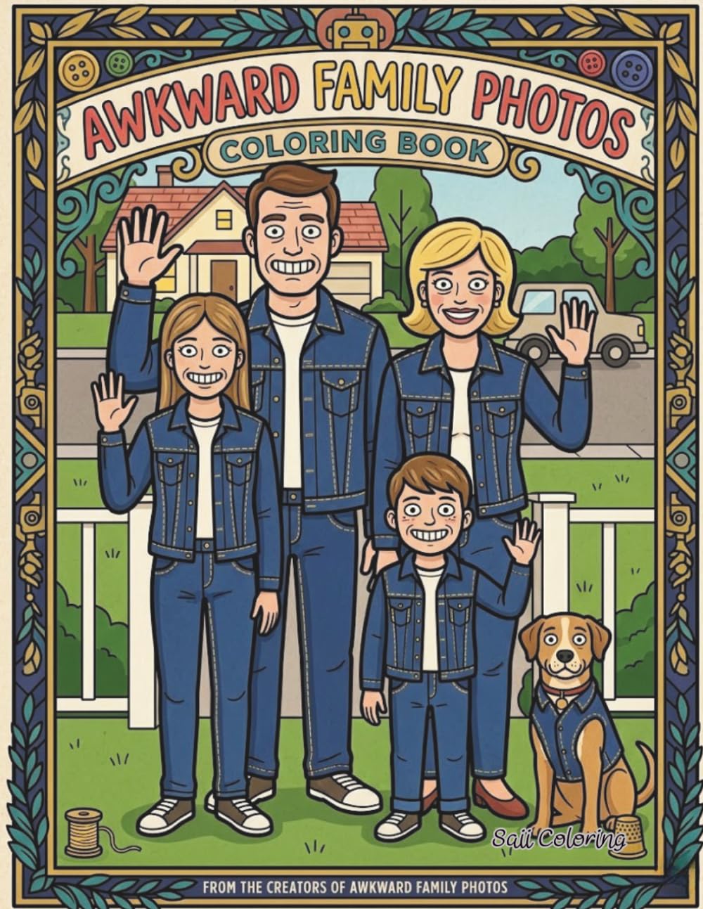 Awkward Family Moments: A Hilarious Adult Coloring Book: Cringe-Worthy Portraits, Weird Outfits, and Funny Retro Family Photos to Color and Relax