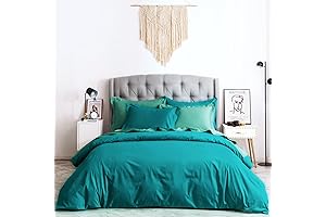 SUSYBAO Single Duvet Cover with Zipper Ties Turquoise Bedding Set