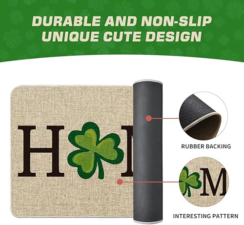 Miniatura 6 de Artoid Mode Home - Tapete decorativo con trébol y trébol, temporada de primavera, día de San Patricio, vacaciones, hogar, tapete de piso de bajo