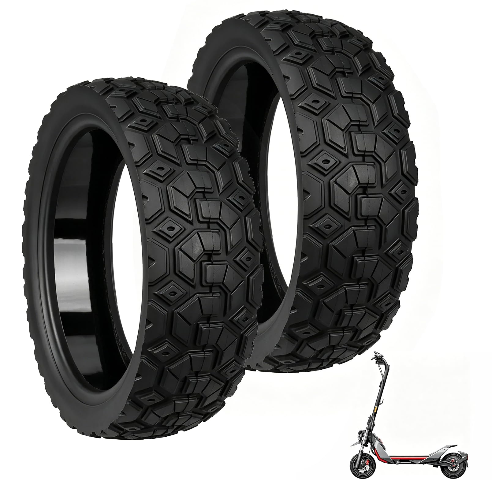 Ersatzreifen, 2 Stück 11 Zoll Schlauchloser Reifen ZT3/ZT3Pro Elektroroller | 70/60-7.5 Selbstreparierender Vakuumreifen mit Geradem Ventil, Rutschfester Offroad Ersatzreifen für Vorder Hinterrad