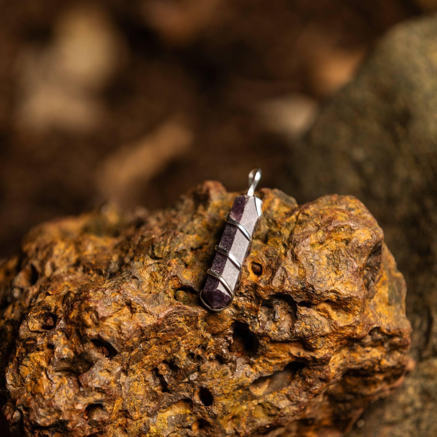 AYANA Lepidolite Crystal Necklace - Handmade Necklaces, Ethically Sourced Crystals and Healing Stones - September Birthstone, Genuine Healing Crystals - Crystal Necklaces for Women Trendy - Image 3
