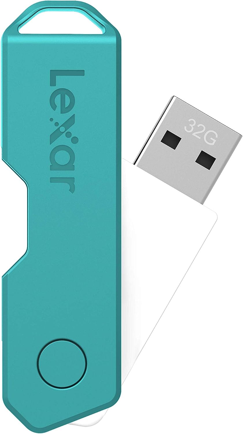 Lexar JumpDrive TwistTurn2 32GB USB 2.0 Flash Drive, Teal (LJDTT2-32GABNATL)