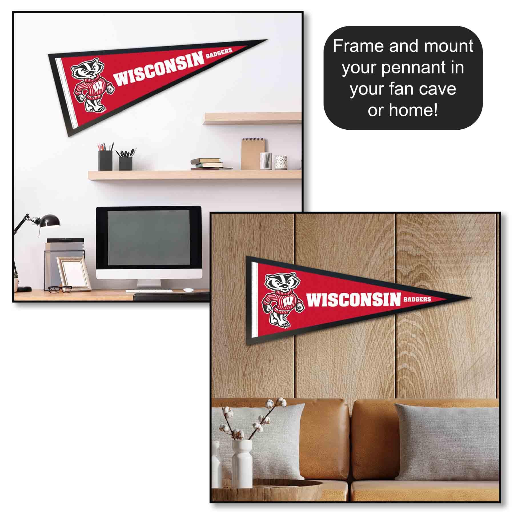 College Flags & Banners Wisconsin Badgers Jump Around Garden Flag - 13x18 Inch Double-Sided Polyester Banner