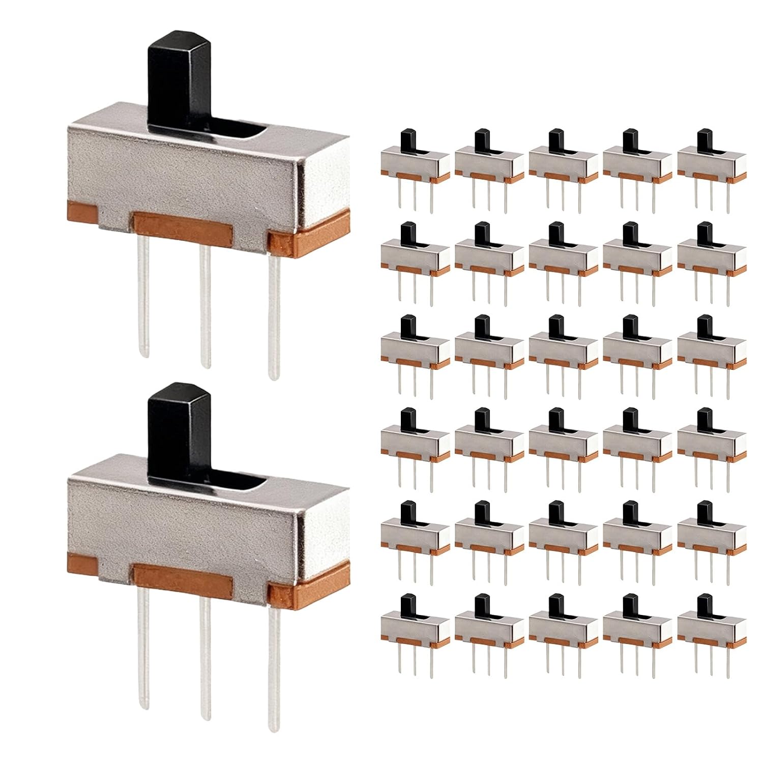 200 Pieces Mini Slide Switch 3-Pin SPDT Switch for PCB Panel Slide Switch 0.5A 50V Slide Switch Mini for DIY Projects Rated Voltage 50V DC Rated Current 0.5A 3mm Pin Size
