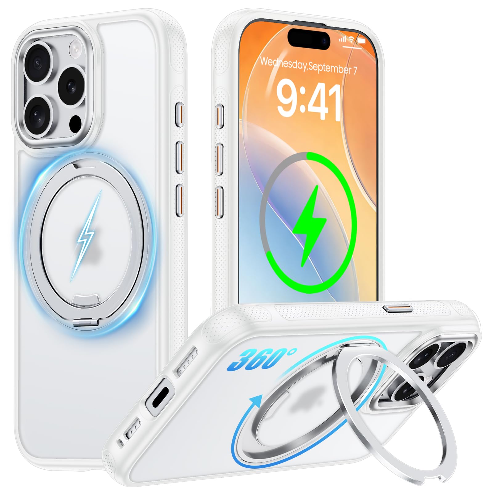 Amazon.co.jp: iPhone 15 Pro 用 ケース MagSafe対応 多機能360度回転