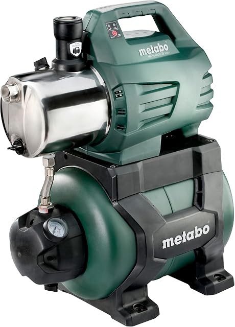 Metabo Metabo Hauswasserwerk HWW 6000/25 Inox (600975000), 1.300 W, max. 6.000 l/h Fördermenge, 24 l Druckkessel, Edelstahl-Pumpengehäuse — Gartenpumpen