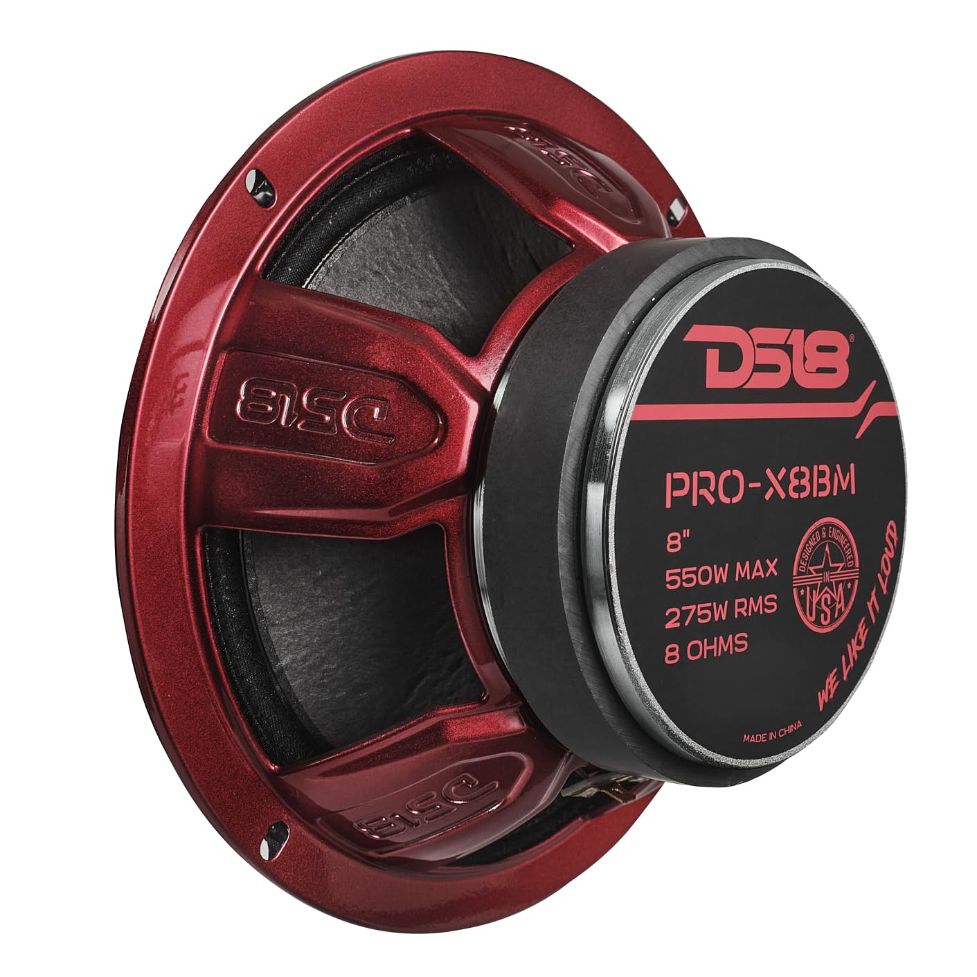 DS18 Alto-falante PRO-X8BM – 20,32 cm, médio alcance, bala de