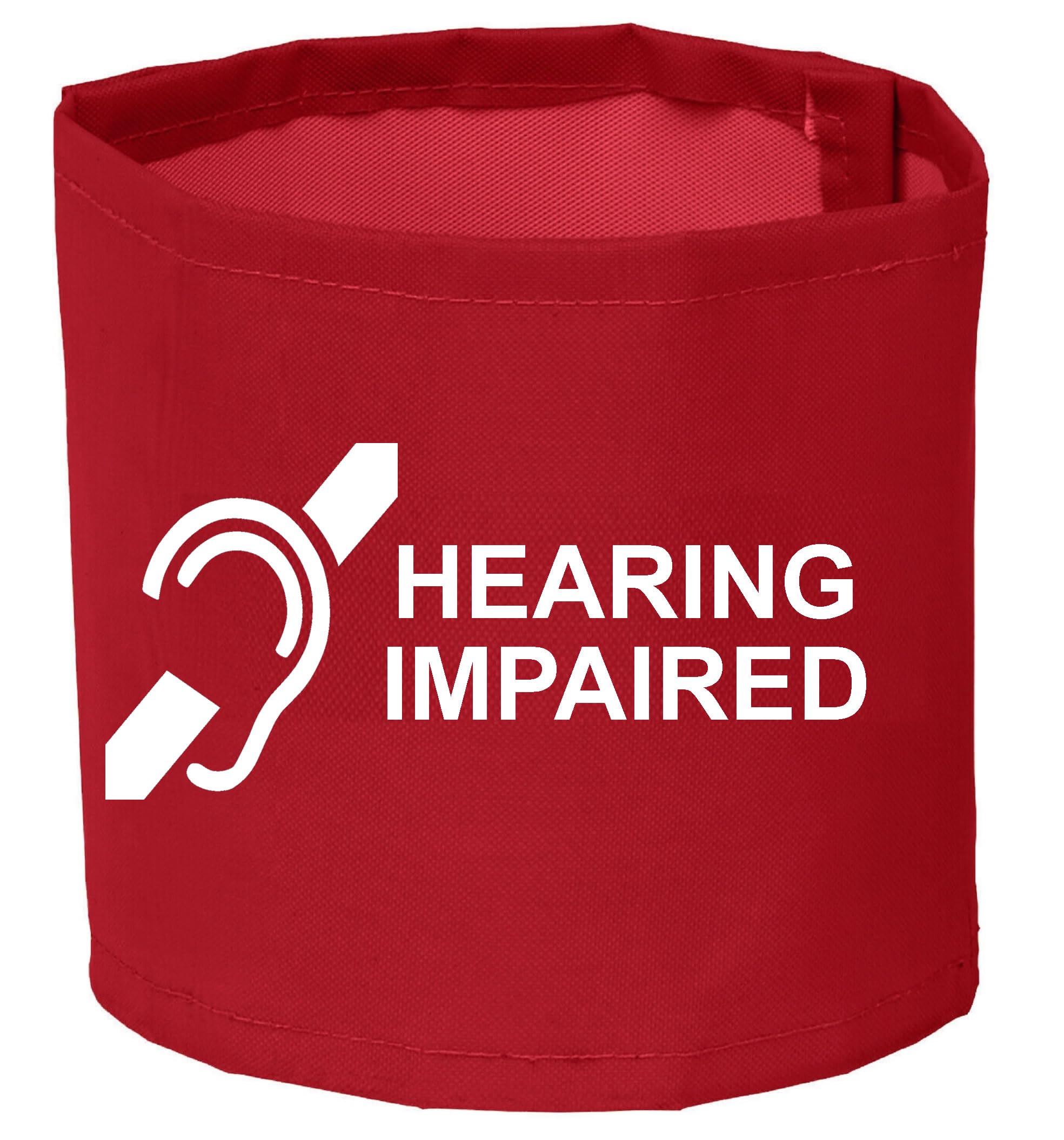HEARING IMPAIRED Armband 5Colours 2 Lengths 18" x 4" and 22" x 4" (Red, 22" x 4")