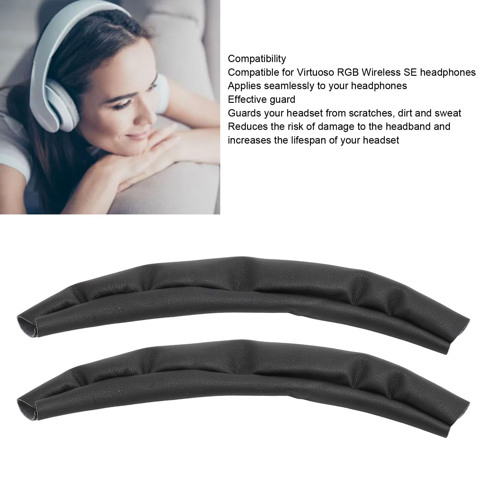 Uonlytech Housse De Bandeau Pour Casque En Néoprène Noir – Protection Coussinet Anti-Usure Avec Fermeture Éclair Facile à Installer