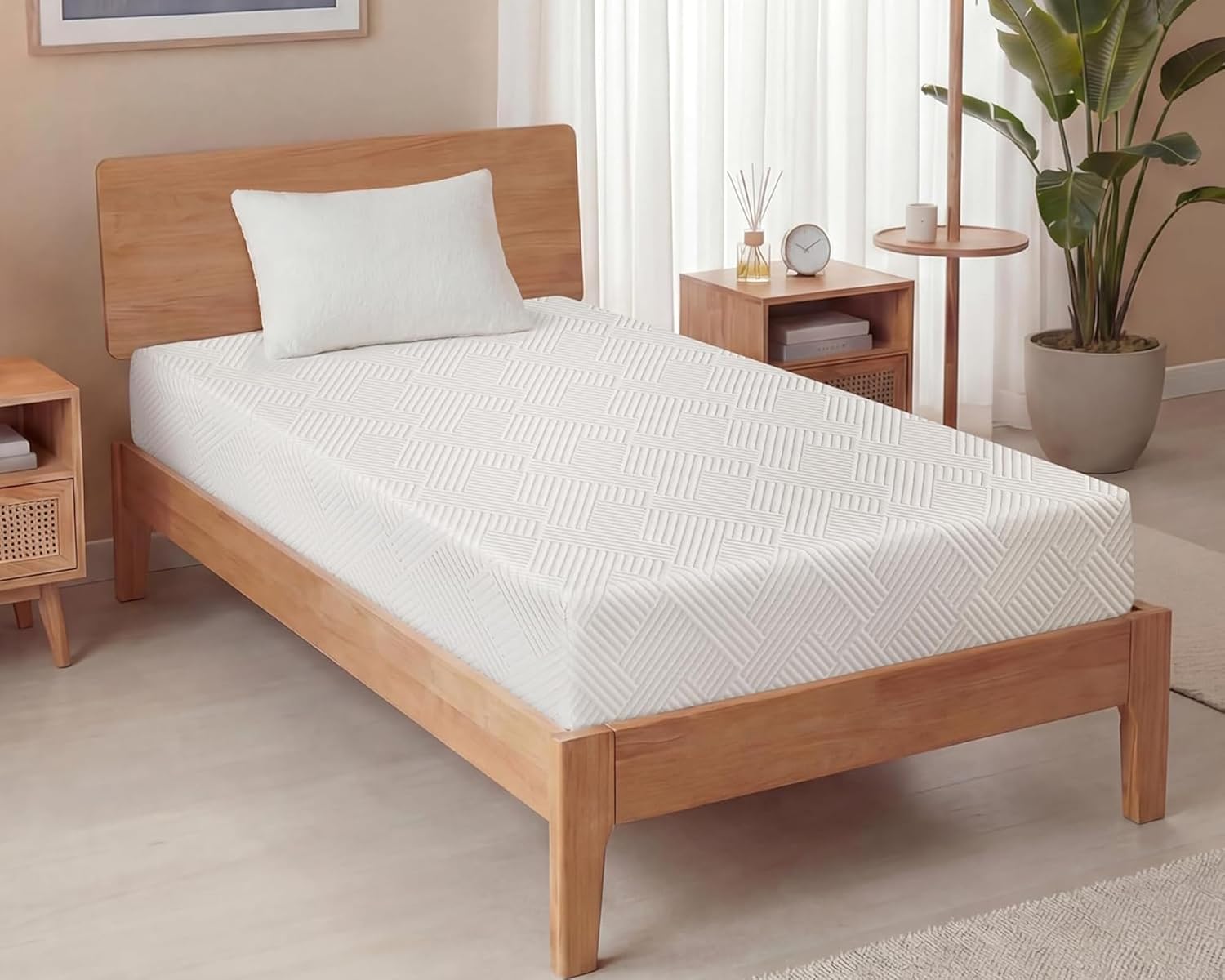 WEUP Twin Mattress for Kids 8 Inch, Medium Firm Memory Foam Mattress in a Box for Back Pain Relief, Cool Sleep with Gel Foam & Removeable Fiberglass Free Cover, CertiPUR-US Certified 75''L x 38''W