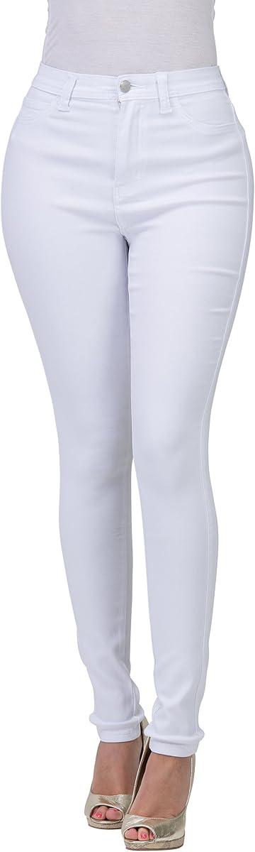 Vaqueros desgastados y desgastados, ajustados, elásticos, de talle alto, de colores, para mujer, color oliva, mostaza, ROJO
