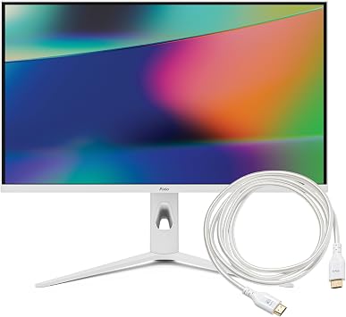 Pixio PX27UM Mini LED White 27" Dual Mode 4K 160Hz/1920x1080 320Hz HDR1000 Fully Adjustable Stand Gaming Monitor with White HDMI 2.1 Cable Certified Ultra High Speed 10FT 8K 60Hz 4K 120Hz Nylon Braide