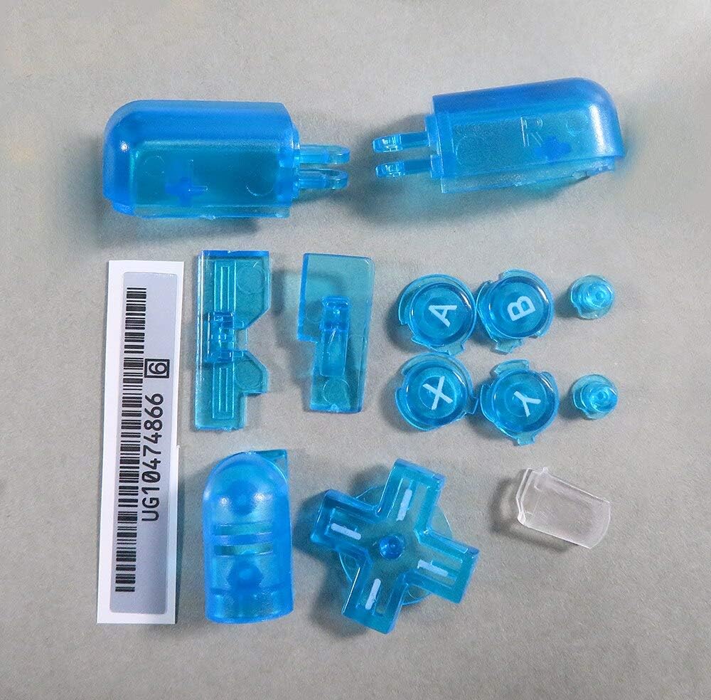 Clear Blue DS Lite NDSL ABXY L R D Pad Cross Button Full Set