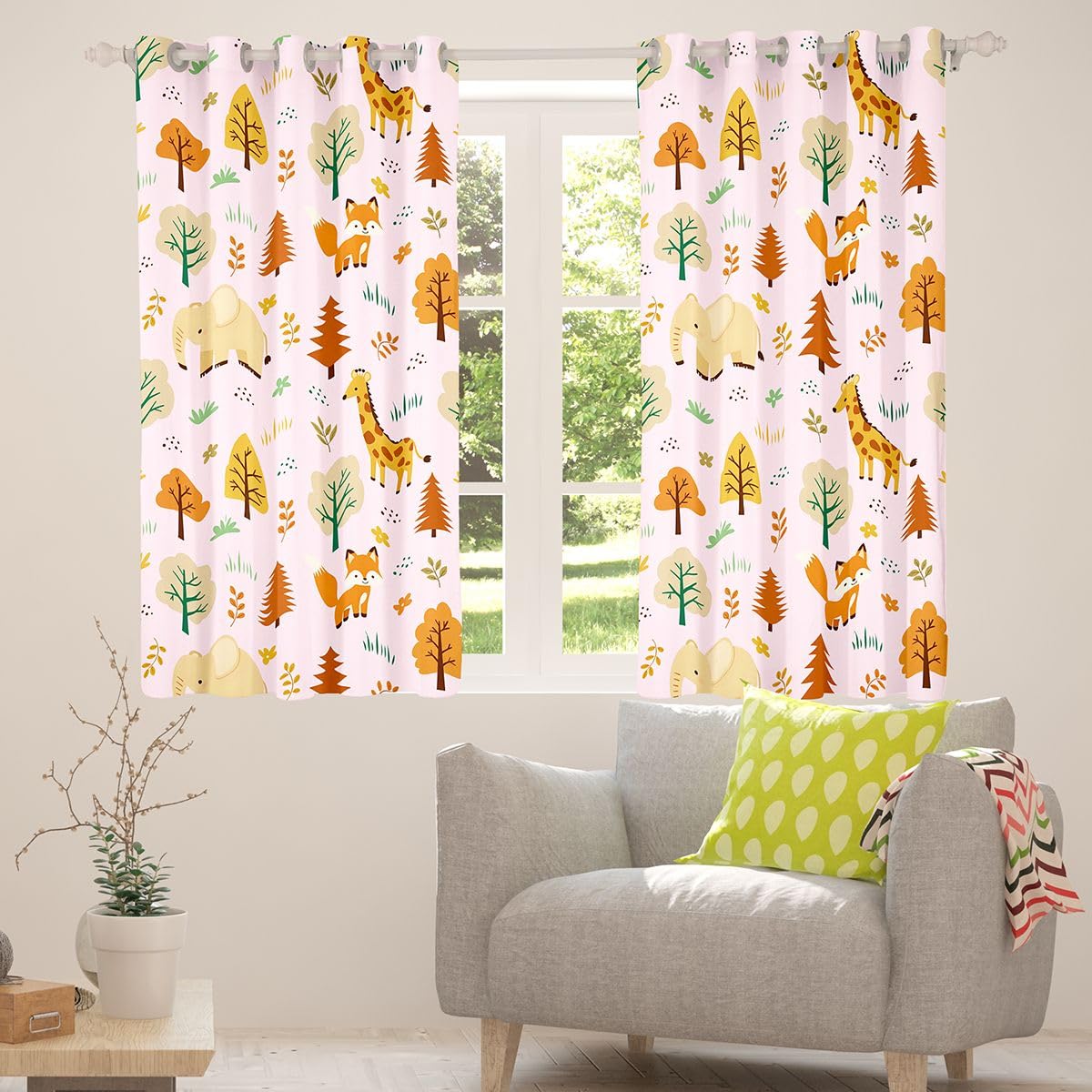 Homewish Tende oscuranti con animali del bosco, 117 x 183 cm