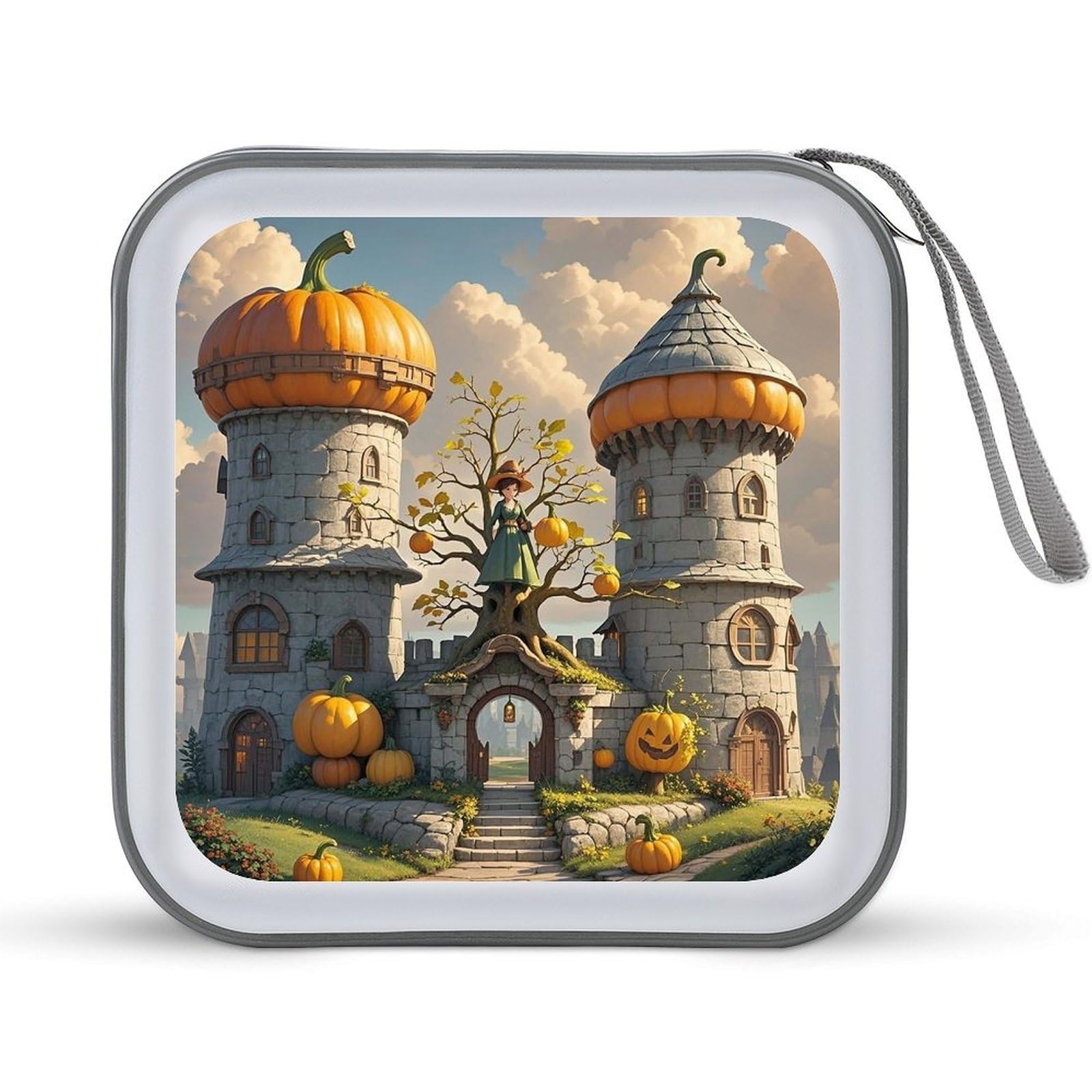 LZQPOEAS Pumpkin Loft CD Case DVD Case Holder Wallet 40 Capacity Hard Plastic CD/DVD Portable Storage Binder Zipper DVD Disc Cases CD Storage Organizer Holder for Car Home Office