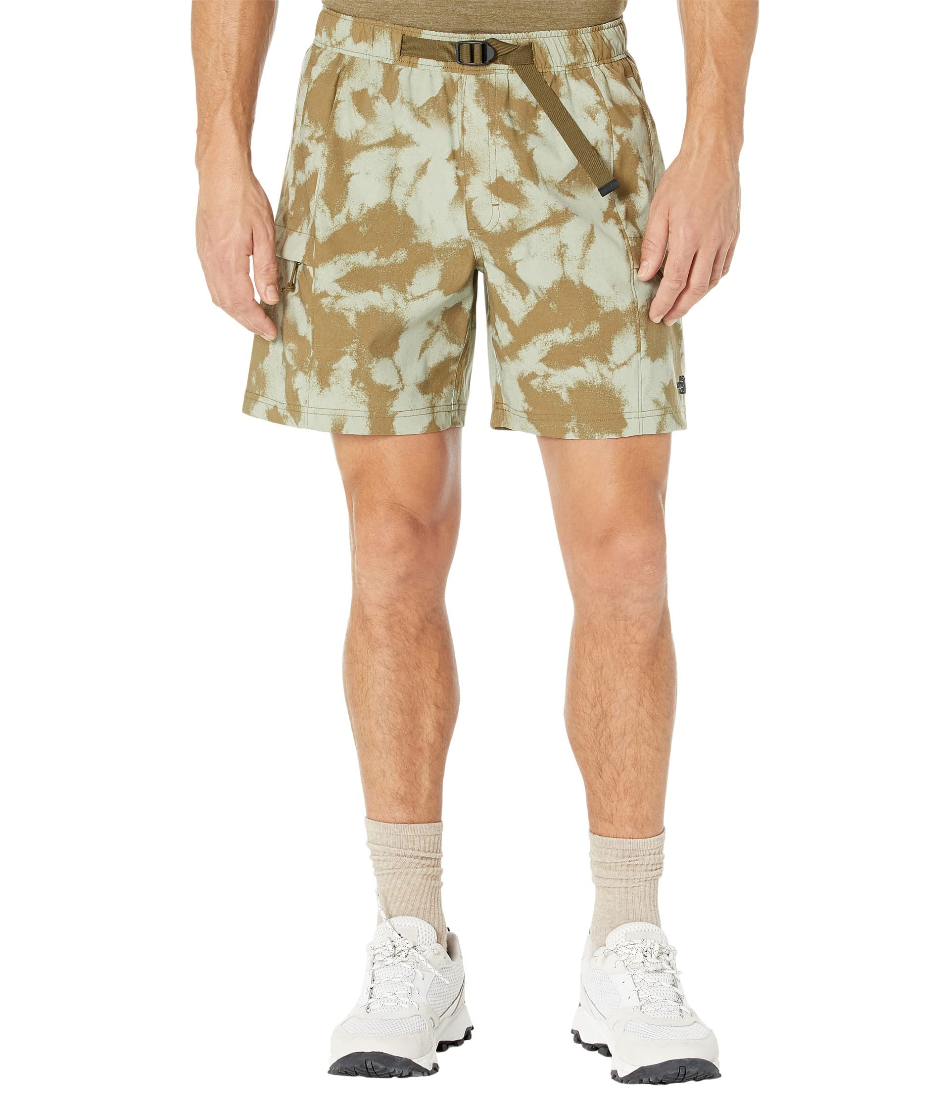 THE NORTH FACEPrinted Class V 7" Belted Shorts Military Olive Retro Dye Print MD 7