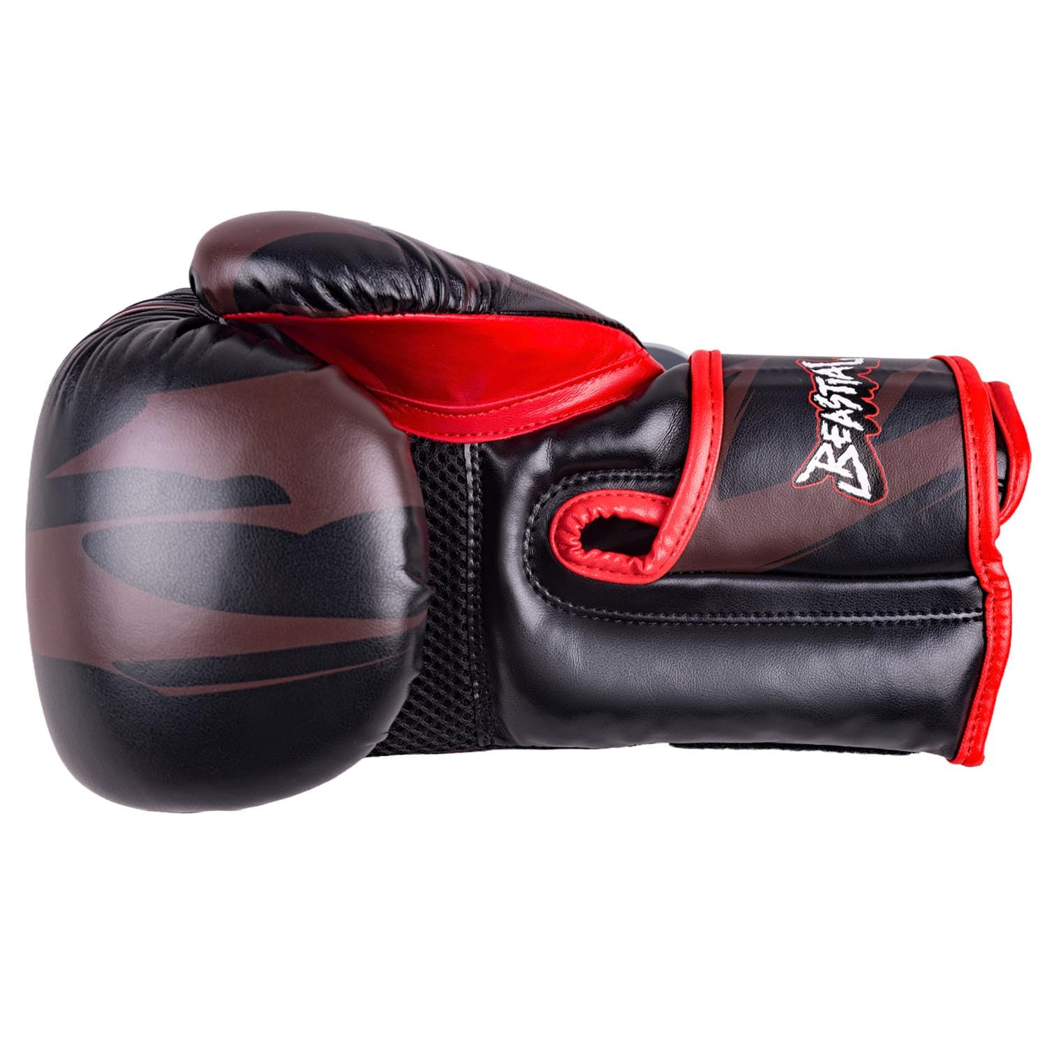 8 WEAPONS Boxhandschuhe Kinder, Beastial Wolf, Schwarz-Rot, Kinder Boxhandschuhe, Kunstleder, Perfekte Dämpfung für optimalen Schutz, Handschuhe für Muay Thai, K1, Boxen, MMA und Kickboxen