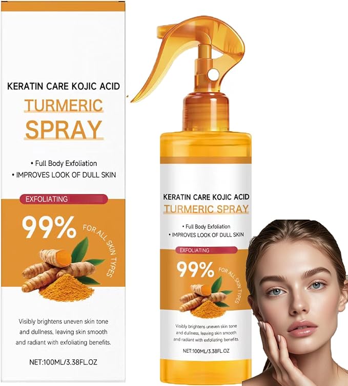 Peel Shot Keratin Pflege Kojicsäure Kurkuma, Kojic Acid and Turmeric Body Peeling, Dead Cell Remover for Face, Exfoliating Body Spray with Retinol, for All Skin Types.