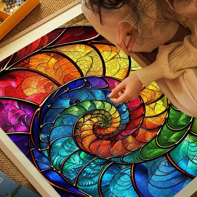 Miniatura 3 de Rompecabezas de arte abstracto de fantasía para adultos, 1000 piezas, desafiantes, coloridos y geniales con letras en la parte posterior,