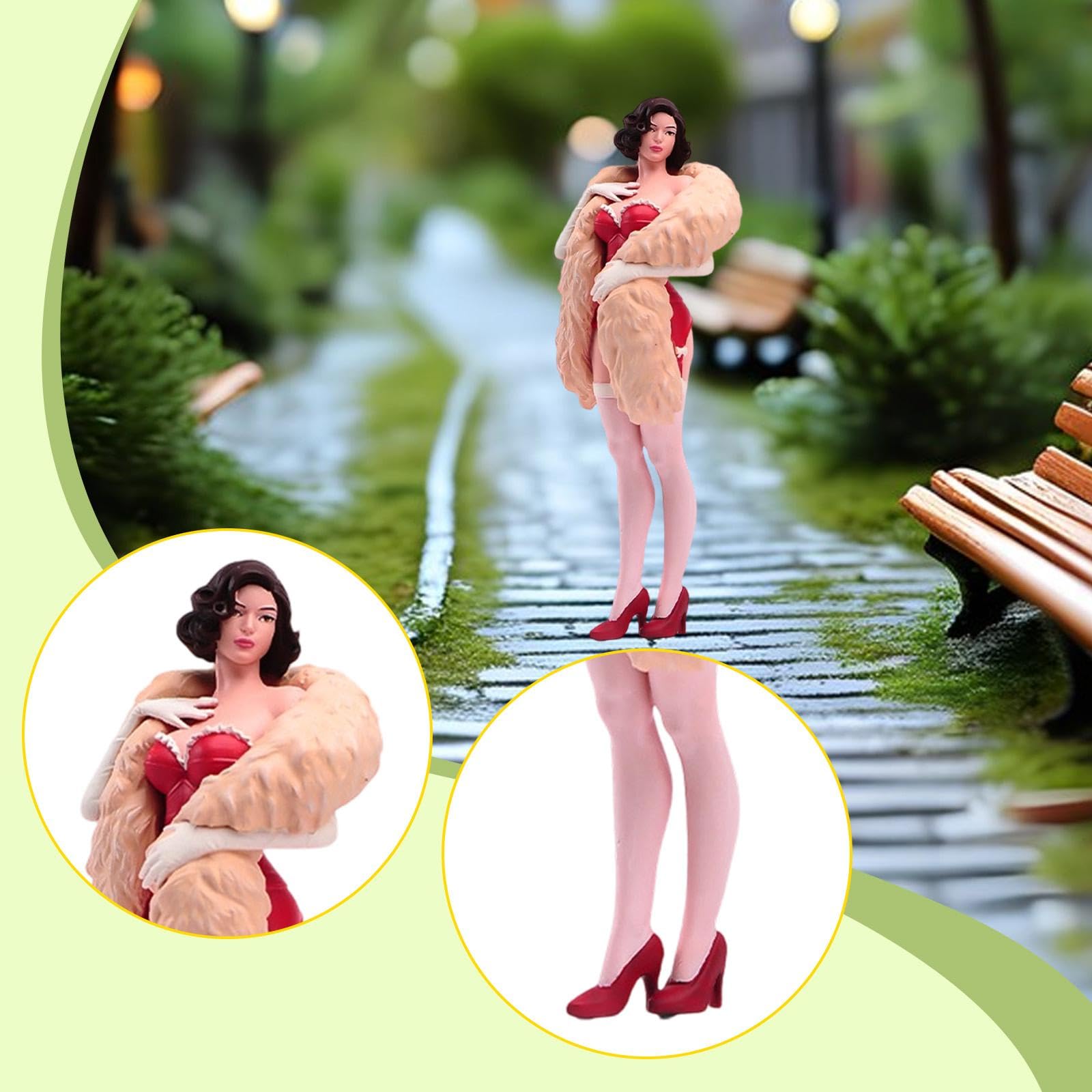1/18 Figur Kleine Figur Vermummte Dame Sammlung DIY Diorama Zubehör Lässige Gestaltung Dekoration Handbemalt Detailreich