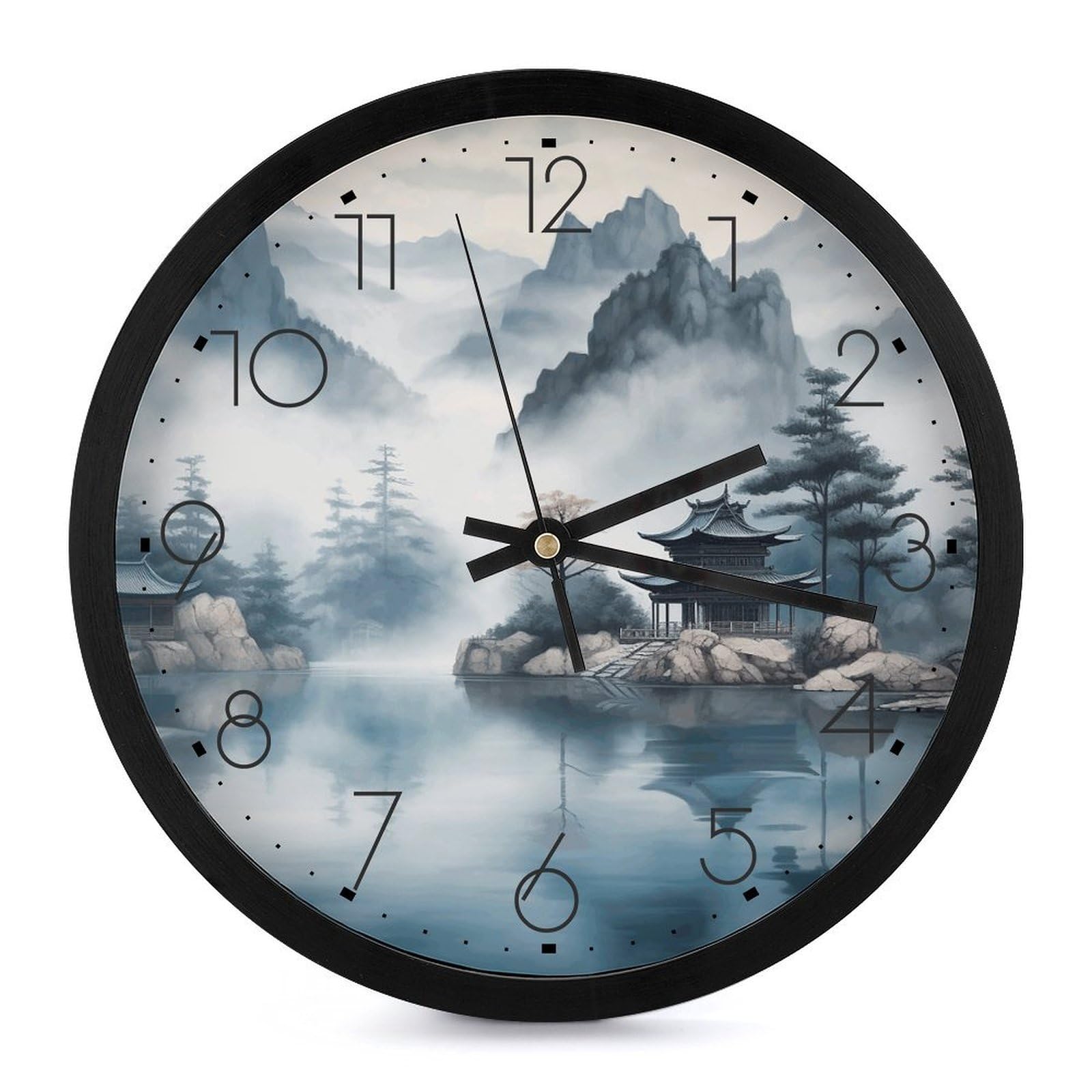 Horloge murale analogique noire de 25 cm : lisibilité parfaite pour la classe