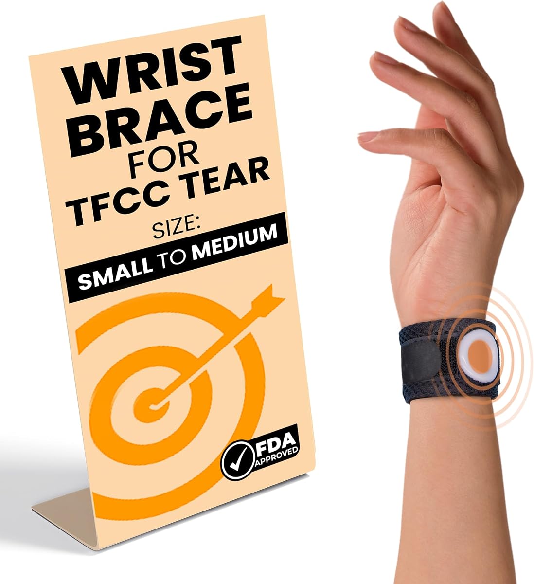 BULLSEYE Wrist Band - Silicone Ring Provides Pain Relief From TFCC Injury | Comfortable Support for Ulnar Side Wrist Pain, DRUJ Instability, Repetitive Stress, ECU Tendonitis, That Resists Migration