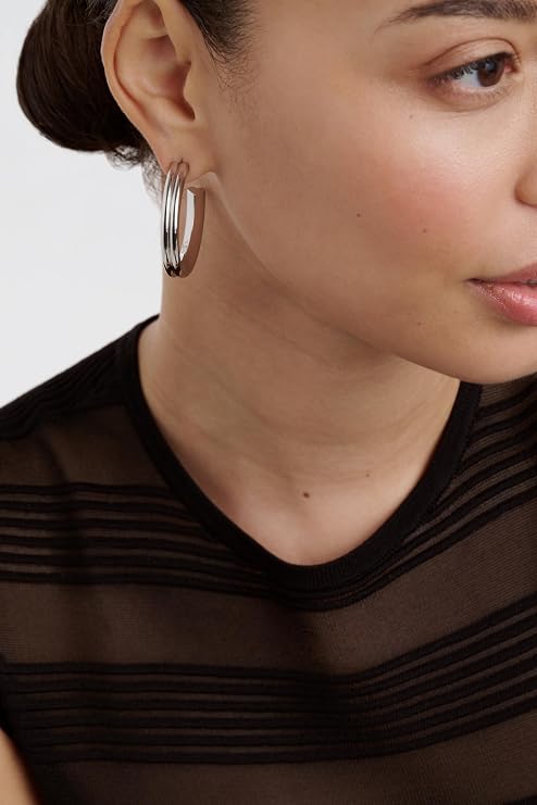 Ted Baker Hisla Hidden Heart Large Hoop Earrings for Women