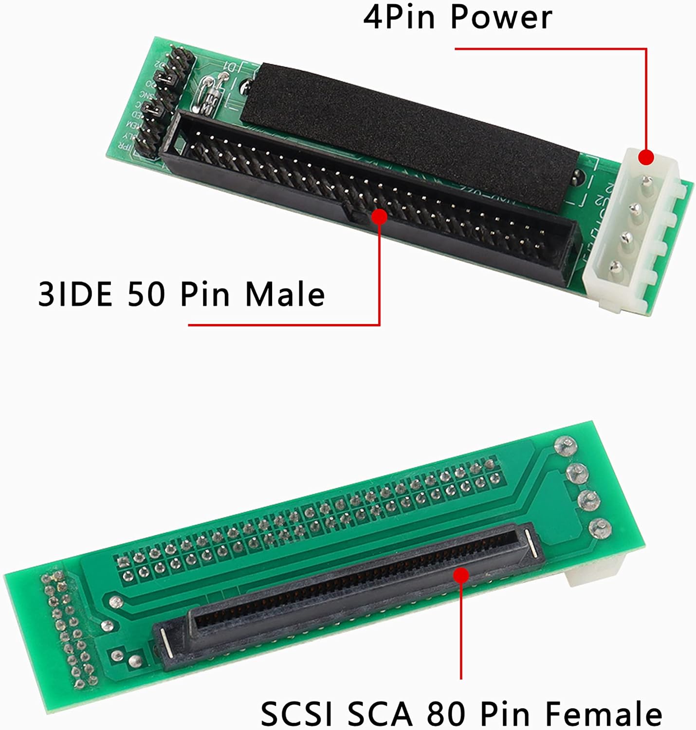 SCSI SCA 80 Pin Female to IDE 50 Pin Male Converter Adapter for PC to
