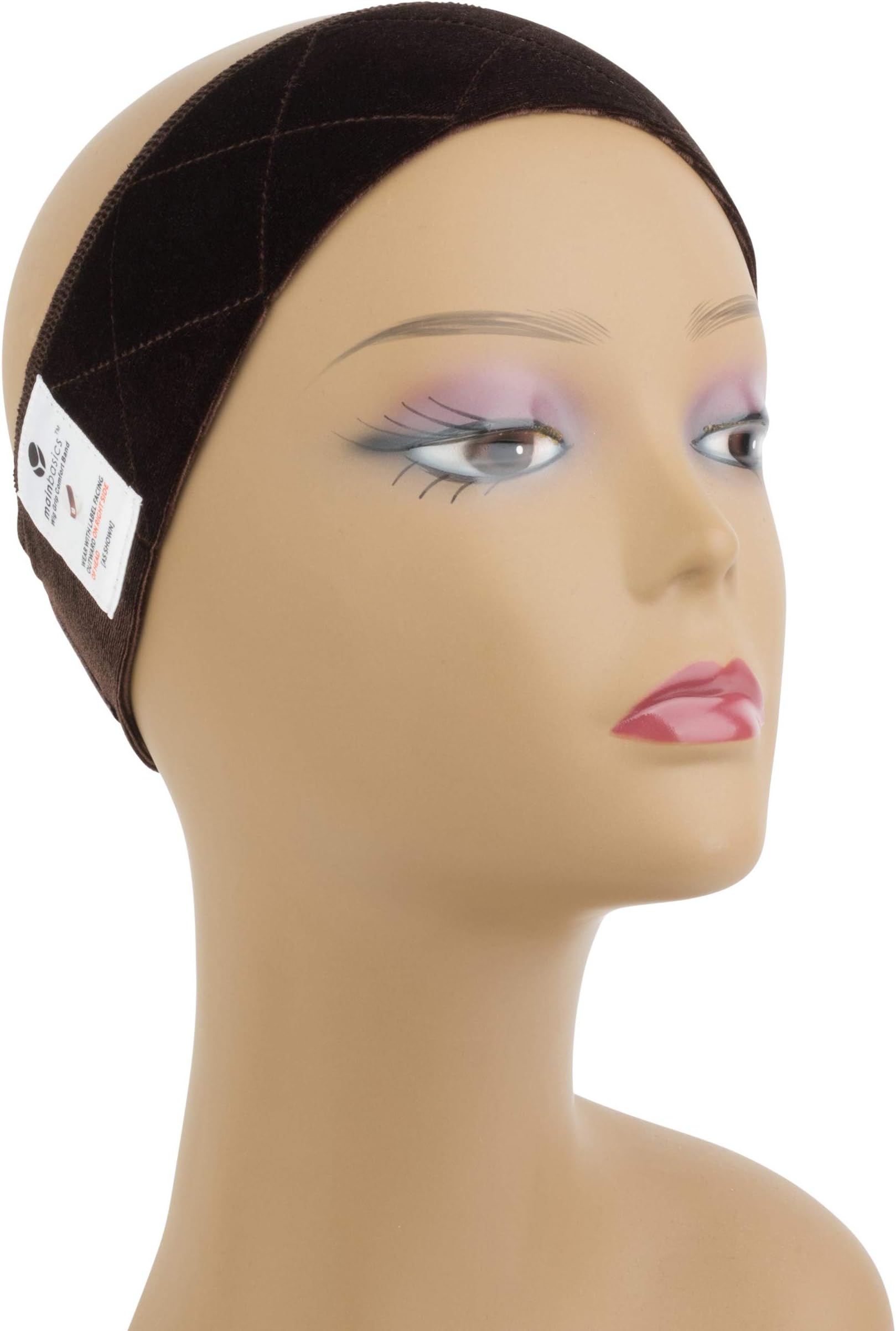- Wig Grip Band for Keeping Wigs in Place Adjustable Velvet Wig Headband (Brown)
