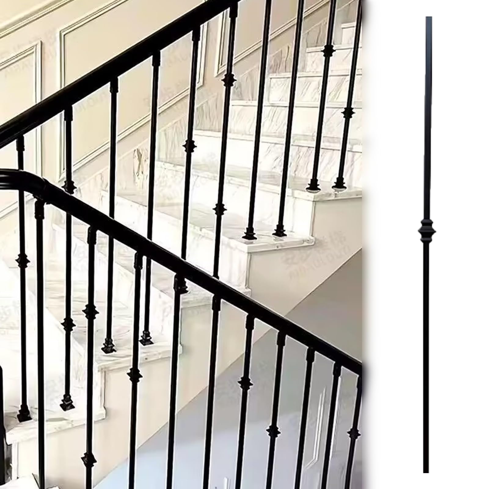 Balaustres metálicos para escaleras y barandillas de terraza con diseño alto
