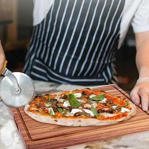 Miniatura 4 de GAOMON Tabla de cortar de madera de acacia extra grande de 20 x 15 pulgadas, tablas de cortar de cocina de 1.5 pulgadas de grosor con mango y ranura