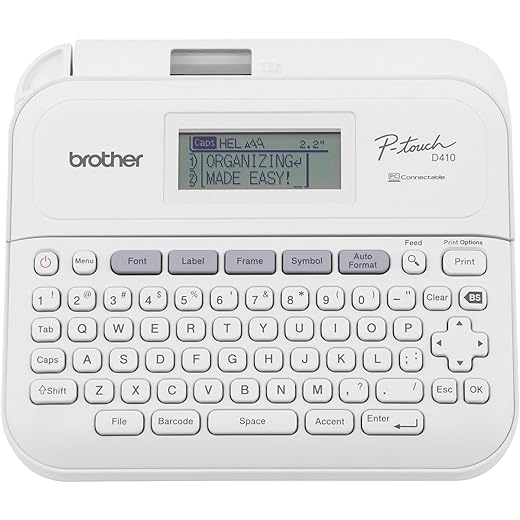 Brother P-Touch PT-D410 Home / Office Advanced Label Maker | Connect via USB to Create and Print on TZe Label Tapes up to ~3/4 inch, White