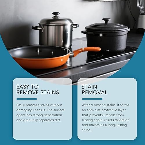Miniatura 4 de Potente pasta eliminadora de residuos quemados para utensilios de cocina, limpiador de ollas para parte inferior de sartenes, película de limpieza