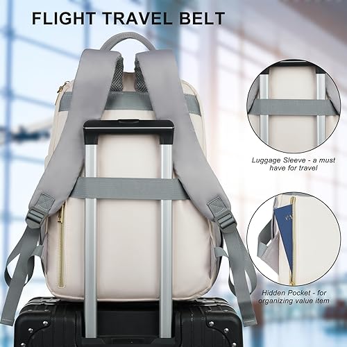 Miniatura 5 de Mochila escolar para adolescentes, mochila de 15.6 pulgadas para computadora portátil para mujeres, gran mochila para viajes, trabajo, enfermeras,