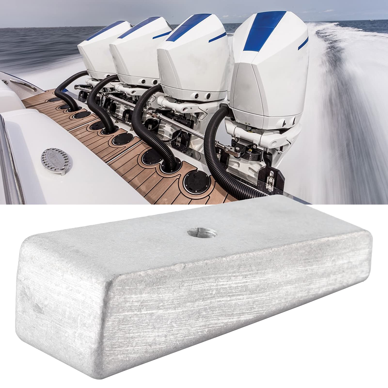 Ánodo Galvánico de ánodo de Zinc de Sacrificio de Aleación de Aluminio que Reemplaza a 826134 826134Q para Fueraborda Mariner, Protección Eficaz del Casco Compatible con Mercruiser One Gen